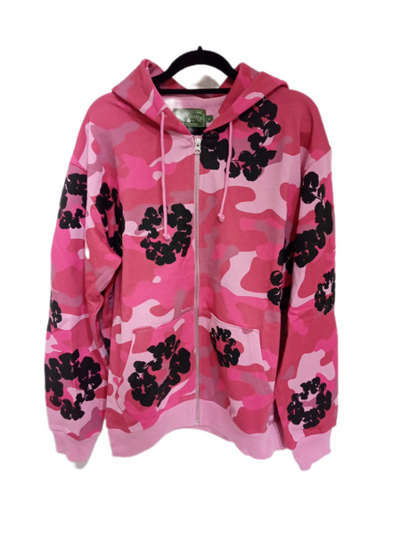 DENIM TEARS/COTTON WREATH ZIP HOODIE/PINK CAMO/L