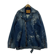 MARTINE ROSE 22SS SUPERSIZED BIKER JACKET ペイントデニムライダース S