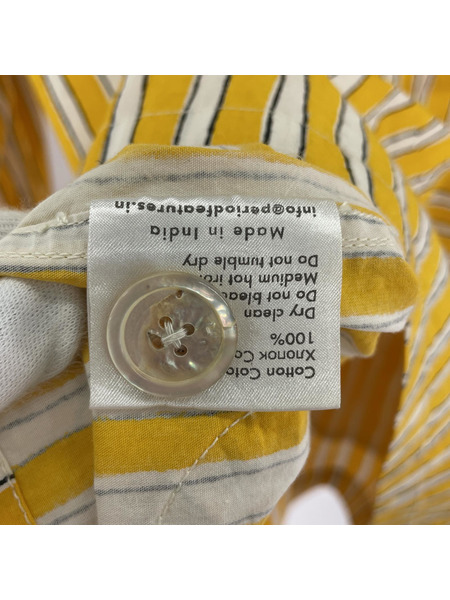 長袖シャツ PERIOD FEATURES ストライプシャツ イエロー