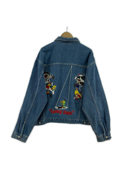 デニムジャケット 90s ワーナー ルーニーチューン 刺繍 L