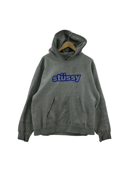 STUSSY 90s 紺タグ POパーカー M GRY