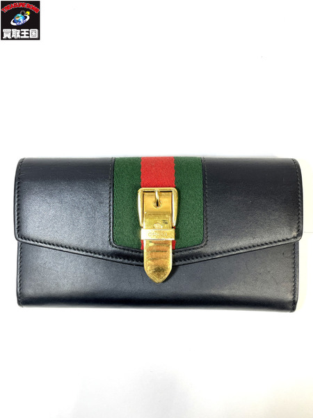 GUCCI グッチ シルヴィ コンチネンタル ロングウォレット 長財布 レザー ブラック 476084｜商品番号：2100213187036 -  買取王国ONLINESTORE