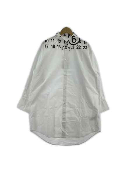 MM6 26SS プリントロングシャツ 16Y ホワイト