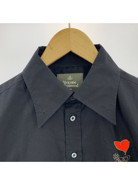 Vivienne Westwood 長袖シャツ L/Sピンホールシャツ 46 BLK VW-WR-72830[値下]