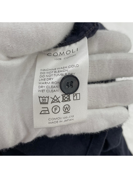 COMOLI 長袖シャツ 22SS 空紡オックス CPOシャツ 2 ネイビー
