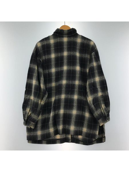 old wool shadow check shirtsjacket 黒
