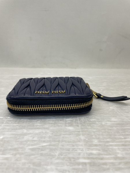 miumiu マテラッセ ラウンドジップ コインケース 紺