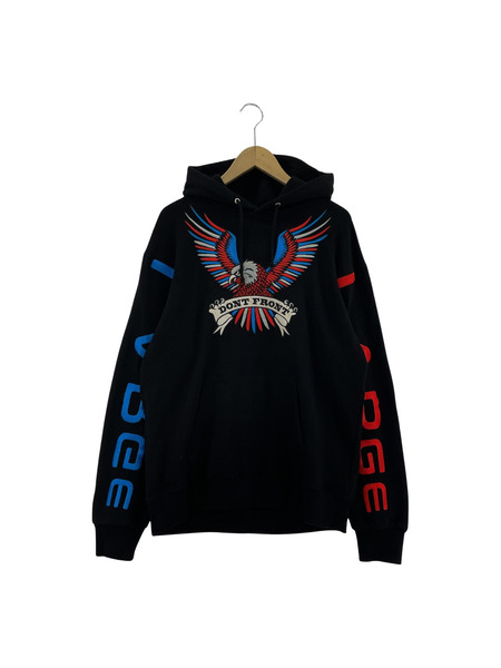 XLARGE BIG EMBROIDERY LOGO PULLOVER HOODED SWEAT BLK（M）