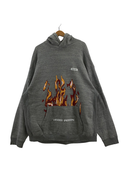 TENDER PERSON FLAME PATTERN HOODIE