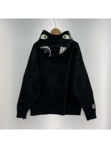A BATHING APE パーカー(ジップアップ) SHARK PARKA 黒 M[値下]