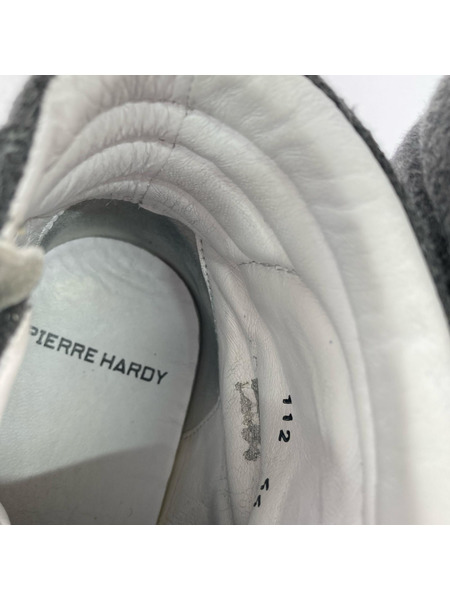 PIERRE HARDY スニーカー ウール ハイカット サイドジップ 灰 (44)