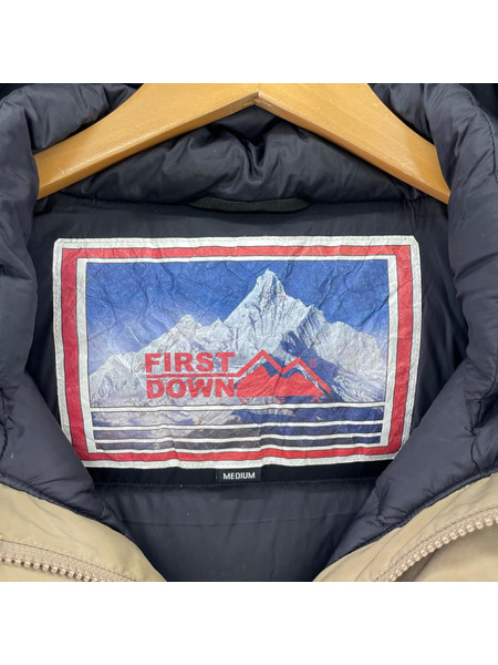 FIRST DOWN × WIND AND SEA ダウンジャケット M ベージュ[値下]