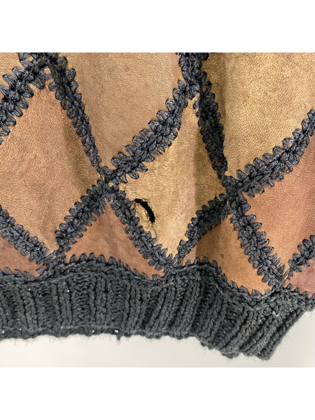 半袖Tシャツ・カットソー レザーツギハギS/Sカットソー