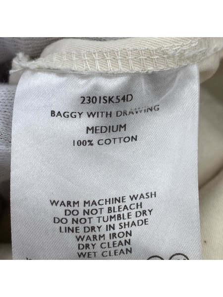 SHINYAKOZUKA BAGGY WITH DRAWING ハンドペイント ワイドパンツ M アイボリー