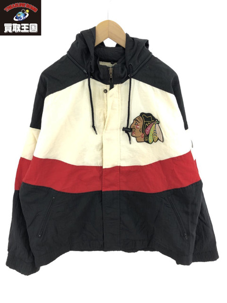 90s APEX ONE NHL CHICAGO BLACKHAWKS フーデッド中綿ジャケット (L)[値下]