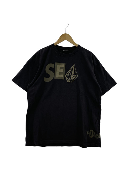 WIND AND SEA×VOLCOM S/SプリントTee（L）黒