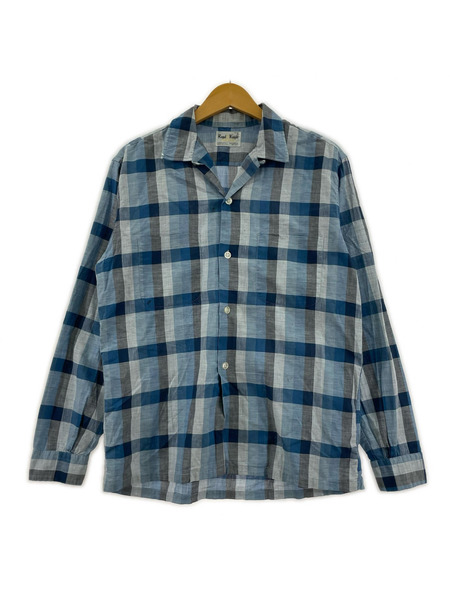 OLD・VINTAGE 長袖シャツ 60s-70s Royal Knight 開襟 チェック ボックスシャツ