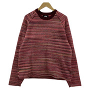 STUSSY TEXTURED KNIT CONTRAST COLLAR CREW