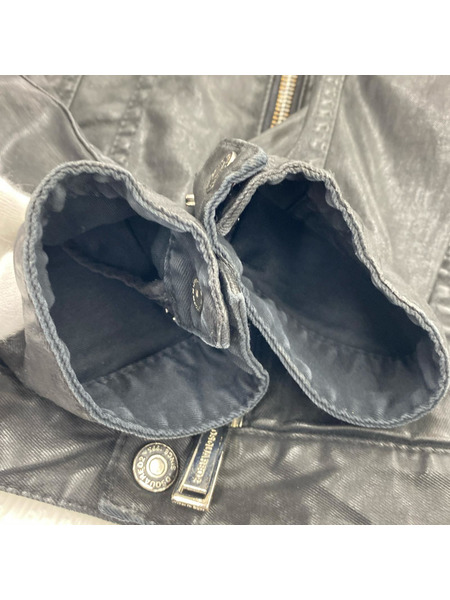 DSQUARED2 PVCコーティング ライダーストラッカージャケット 48 黒
