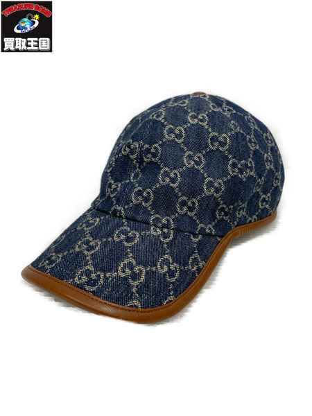 GUCCI グッチ ベースボールキャップ 656206 4HAC3 メンズ デニム GGロゴ 帽子 4264※ﾂﾊﾞ裏ｼﾐあり