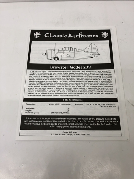 1/48 Brewster Type 239 Buffalo