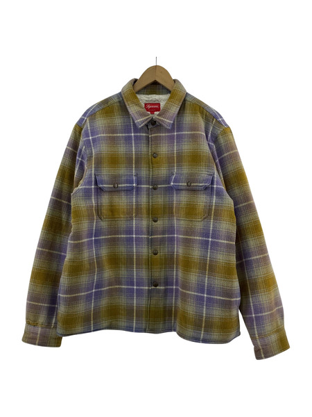 Supreme 2022AW SHEARLING LINED FLANNEL SHIRT SIZE:M