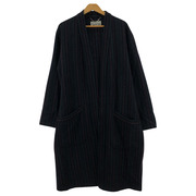 WACKO MARIA 18AW MULTI STRIPED GOWN COAT ウールリネンストライプガウン M