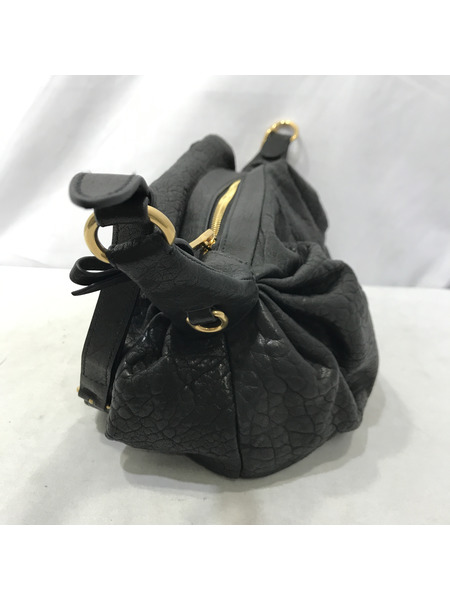 ハンドバッグ miumiu/レザーハンドバッグ/黒