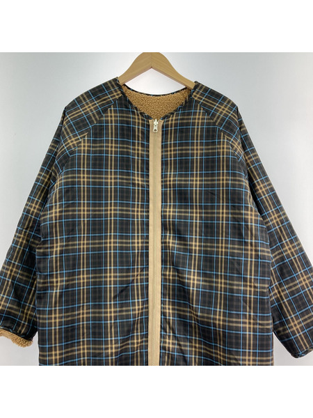 ear PAPILLONNER/チェック×ボアリバーシブルコート