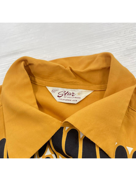 . 半袖シャツ Star of Hollywood シャツ エルビスドット イエロ