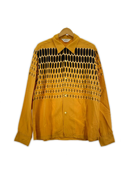 . 半袖シャツ Star of Hollywood シャツ エルビスドット イエロ