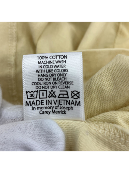 BRAIN DEAD 半袖Tシャツ・カットソー リンガーTシャツ (M) イエロー×オリーブ