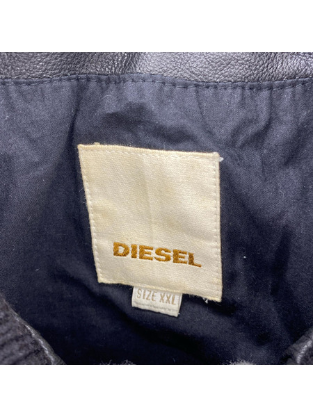 DIESEL ライダース シングルレザーライダースジャケット 羊革 XXL