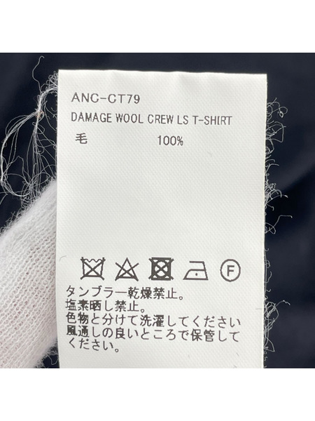 ANCELLM DAMAGE WOOL CREW LS T-SHIRT 2 ANC-CT79