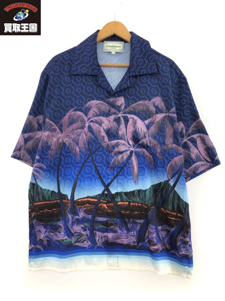 CASABLANCA 21SS Maui Print S S Silk Shirt L シルクシャツ[値下