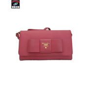 PRADA リボン ショルダーウォレット ピンク
