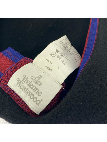 Vivienne Westwood red label オーブ刺繍 ウールベレー帽 M-S ブラック