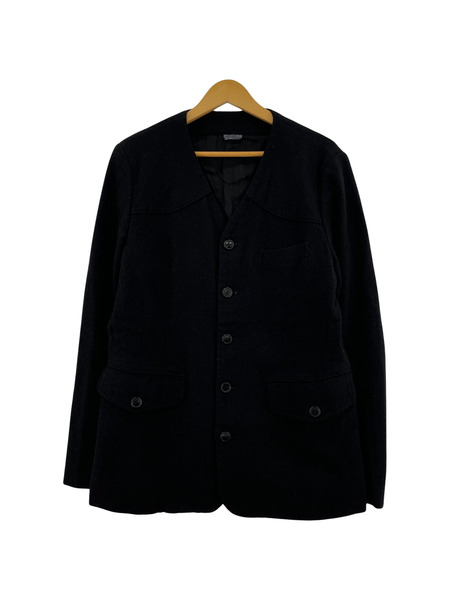 COMME des GARCONS HOMME DEUX ノーカラー ウールジャケット (S