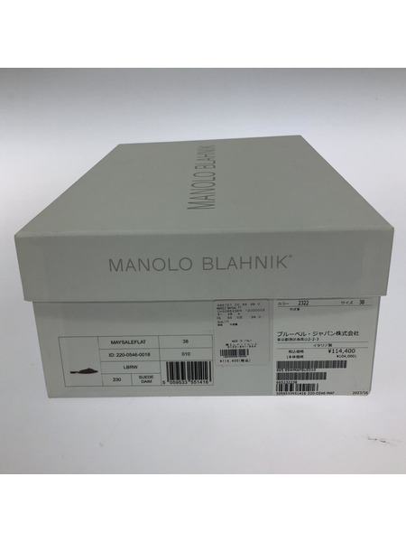 MANOLO BLAHNIK MAYSALEFLAT  LBRW 38 220-0546-0018