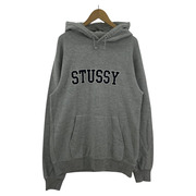 STUSSY センターロゴ プルオーバーパーカー L グレー