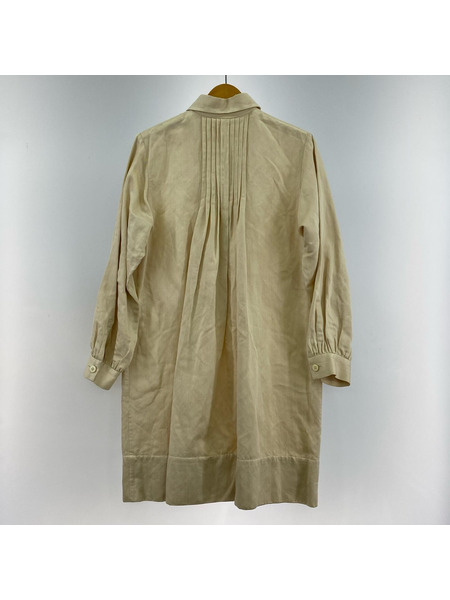 Scye 長袖ワンピース シルクリネン ワンピース