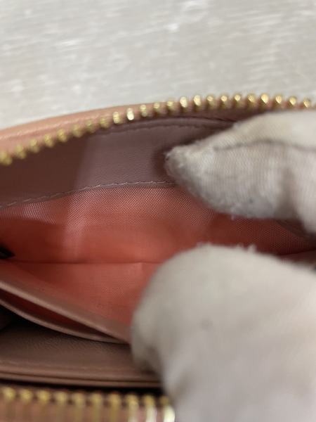 miumiu ラウンドジップ コインカードケース ピンク[値下]
