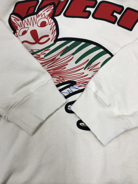 GUCCI/グッチ ダメージ加工アニマルキャットプリントPOパーカー　634674XJCVV