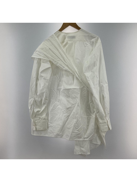 Y's ノーカラーレースドッキングシャツ (2) 白 YI-B41-031