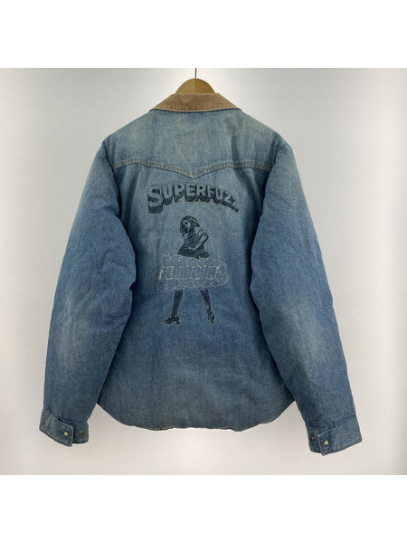 HYSTERIC GLAMOUR SUPER FUZZ刺繍 RUNCH DENIM DOWN JACKET(42)