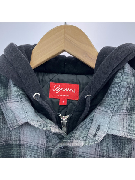 Supreme 21AW Hooded Flannel zip up shirt