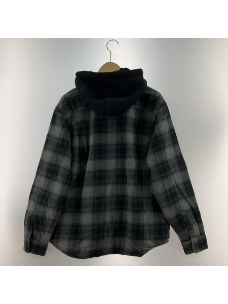 Supreme 21AW Hooded Flannel zip up shirt