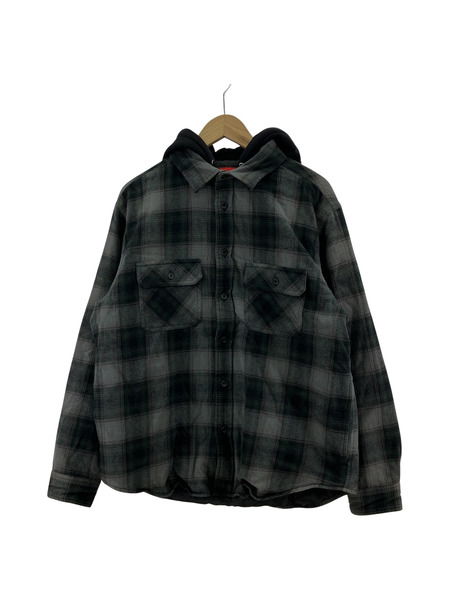 Supreme 21AW Hooded Flannel zip up shirt