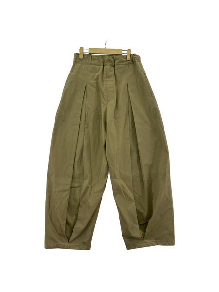SAGE NATION BOX PLEAT TROUSER ボリュームパンツ S/M ベージュ