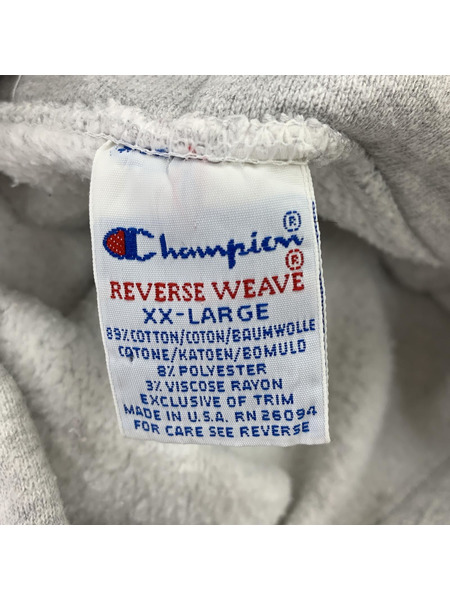 90S Champion Reverse Weave Hoode GINGER ALE グレー XXL